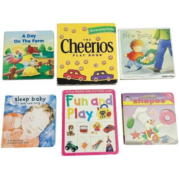 🪻BOGO🪻 Lot of 6 Baby Children's Board‎ Books Shapes Farm New Baby Cheerios - Picture 1 of 12